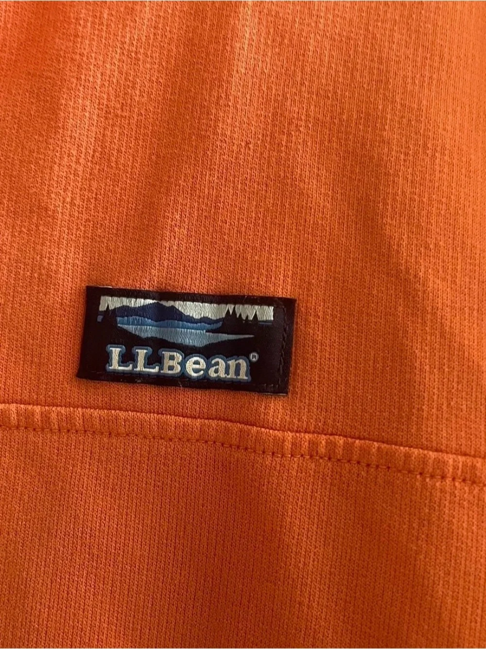 Men’s XL L.L.Bean Orange/gray 1/2 Zip pullover sweater